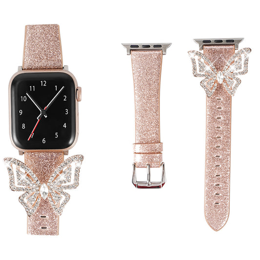 Apple Watch With Glitter Diamond Butterfly
