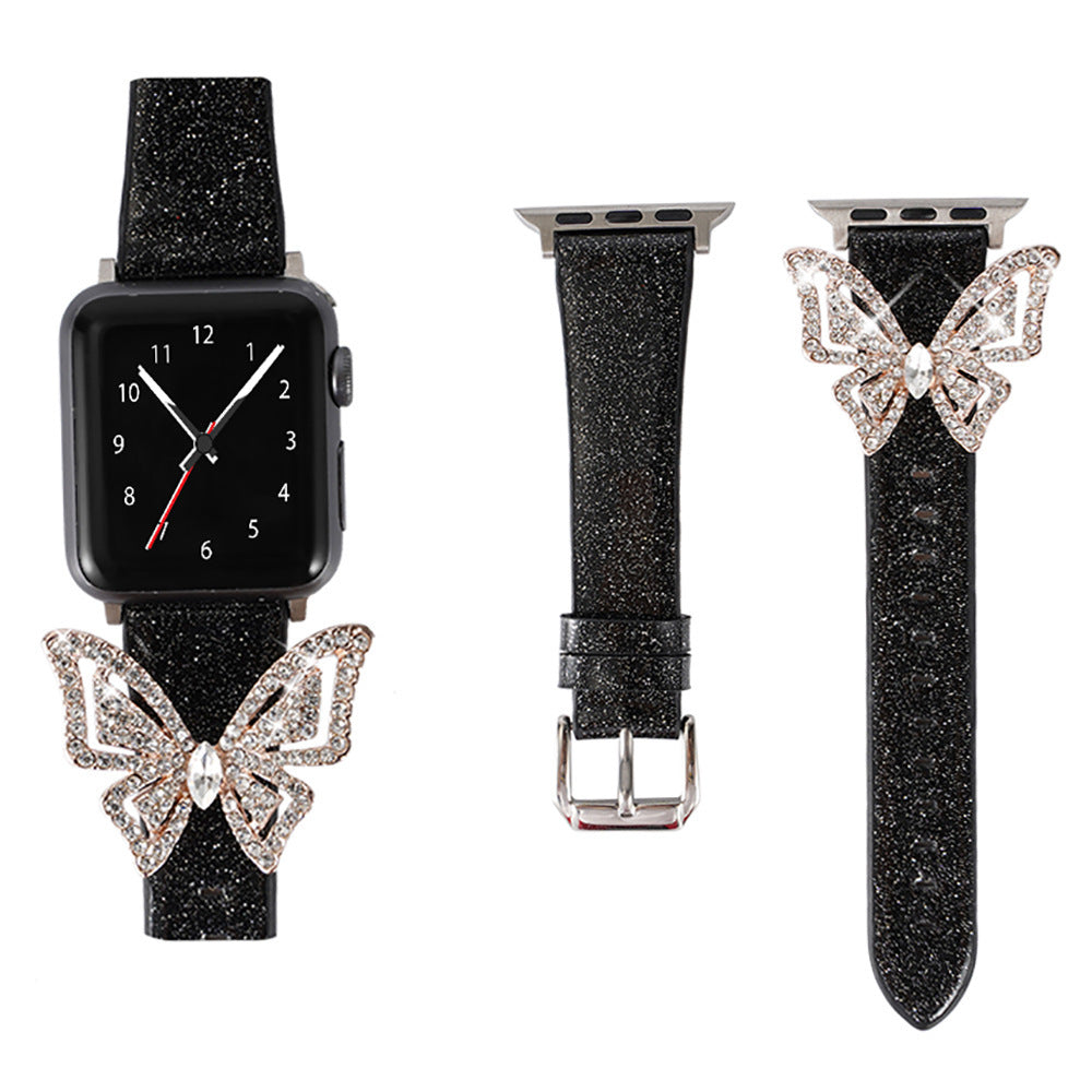 Apple Watch With Glitter Diamond Butterfly