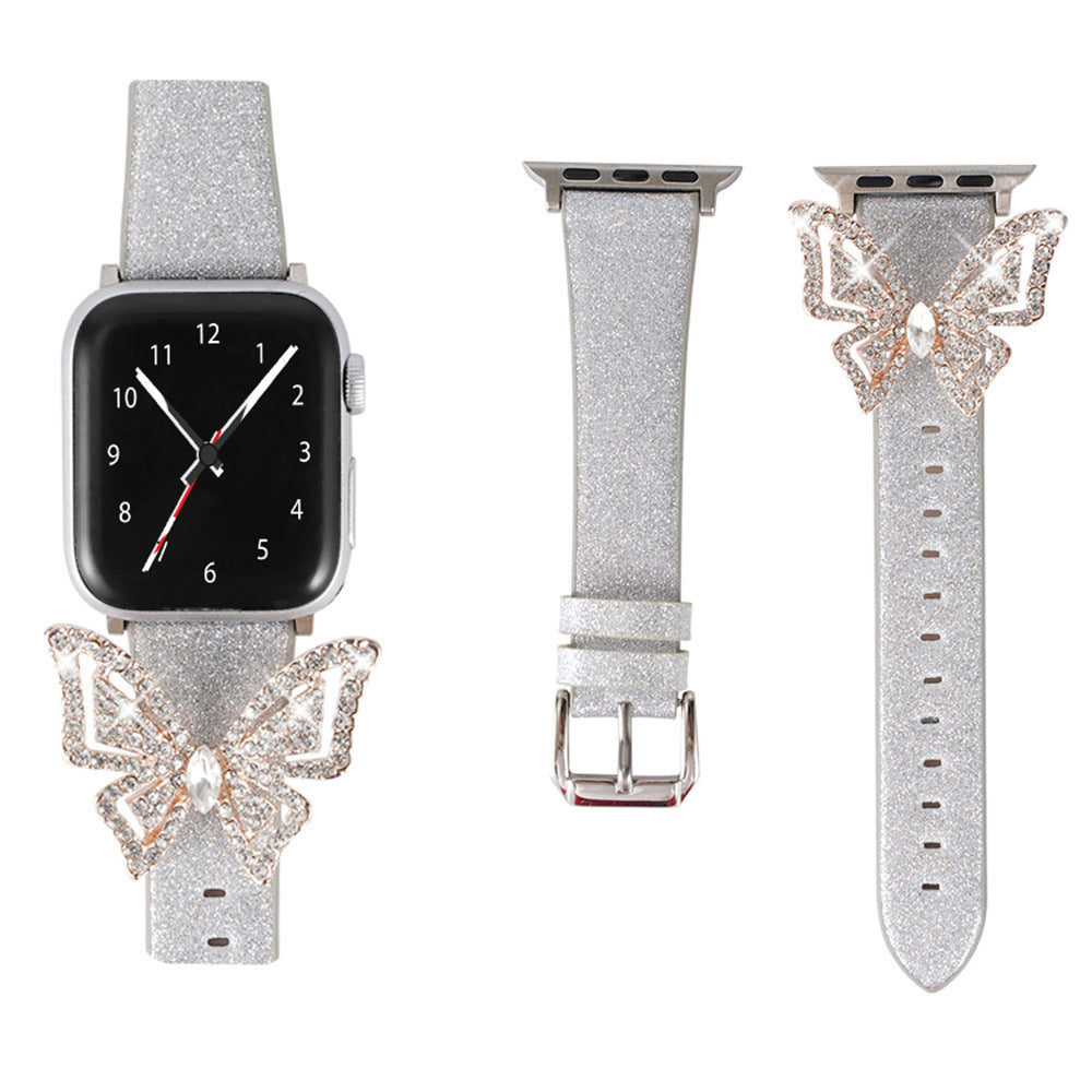 Apple Watch With Glitter Diamond Butterfly